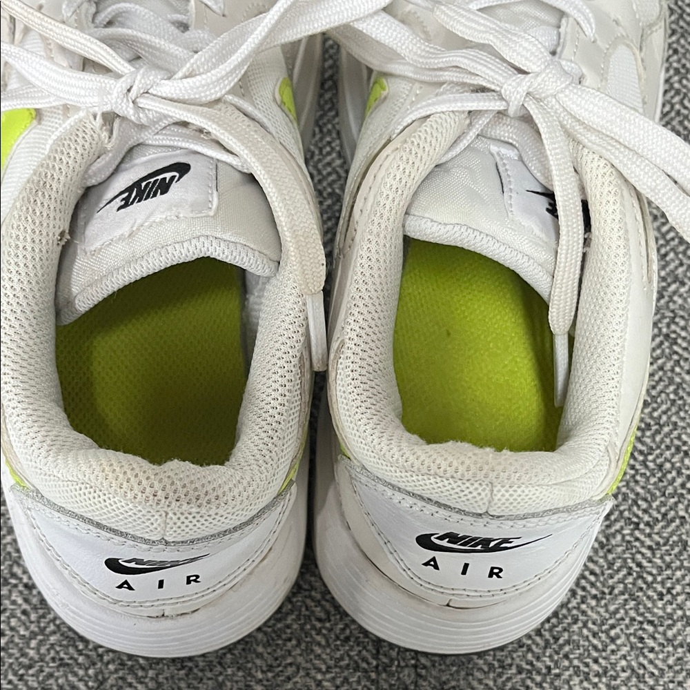 5Y Nike White and Neon Yellow Sneakers - Picture 5 of 6